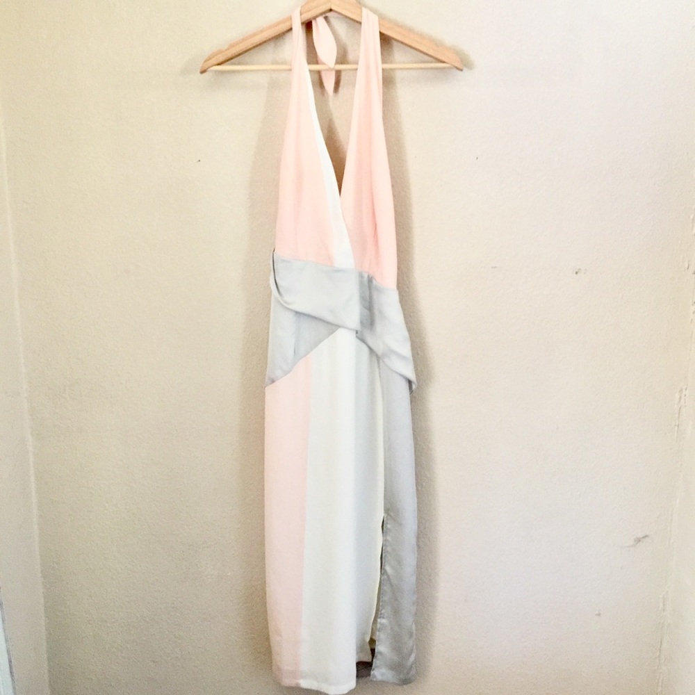 NWT Shakuhachi Halter Multiple color Midi  Dress